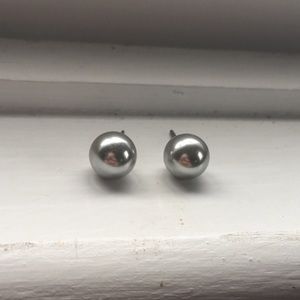 Silver ball earrings